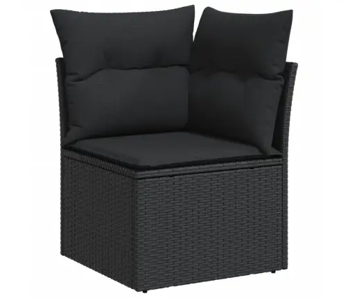 10-Osaline Aiadiivani Komplekt Patjadega, Must, Polürotang