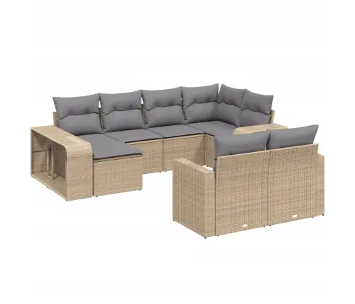 10-Osaline Aiadiivani Komplekt Patjadega, Beež, Polürotang