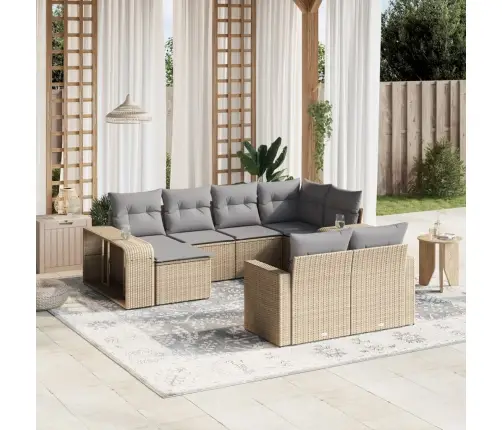 10-Osaline Aiadiivani Komplekt Patjadega, Beež, Polürotang