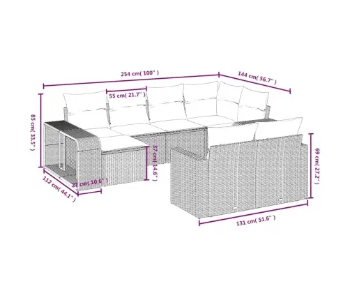 Sodo Komplektas Su Pagalvėlėmis, 10 Dalių, Pilkas, Poliratanas
