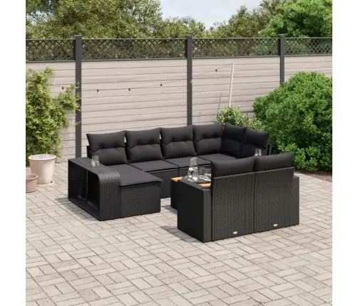 11-Osaline Aiadiivani Komplekt Patjadega, Must, Polürotang