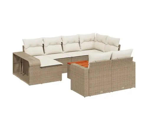 Sodo Komplektas Su Pagalvėlėmis, 11 Dalių, Smėlio, Poliratanas