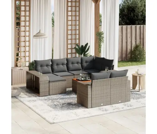 Sodo Komplektas Su Pagalvėlėmis, 11 Dalių, Pilkas, Poliratanas