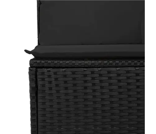 Sodo Komplektas Su Pagalvėlėmis, 4 Dalių, Juodas, Poliratanas