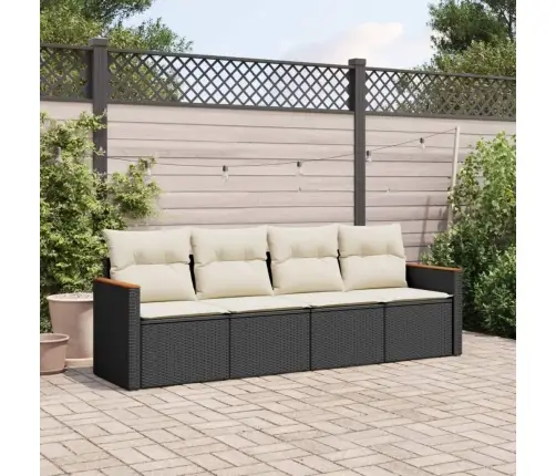 4-Osaline Aiadiivani Komplekt Patjadega, Must, Polürotang