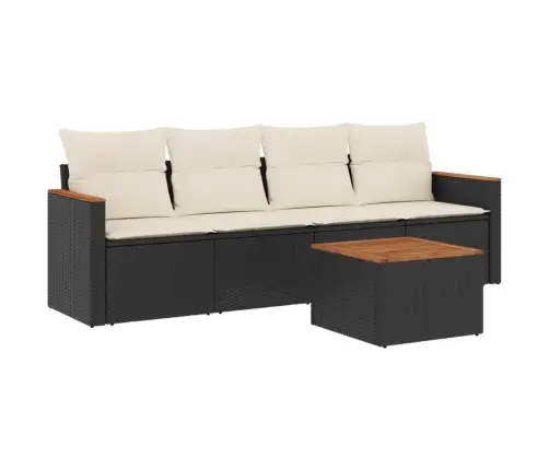 5-Daļīgs Dārza Dīvāna Komplekts Ar Matračiem, Pe Rotangpalma Vidaxl