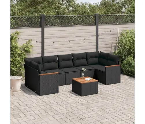 8-Osaline Aiadiivani Komplekt Patjadega, Must, Polürotang