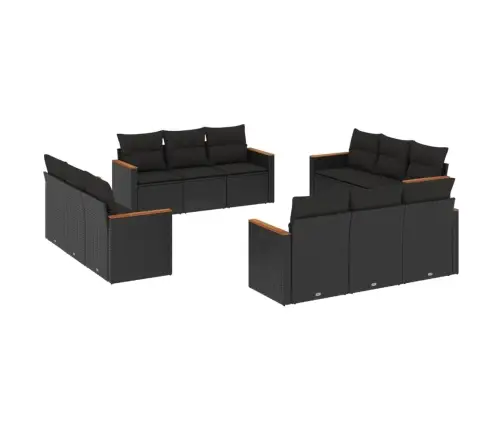 12-Osaline Aiadiivani Komplekt Patjadega, Must, Polürotang