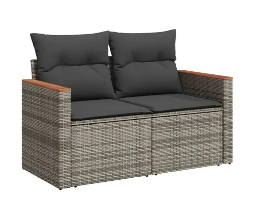 Sodo Komplektas Su Pagalvėlėmis, 12 Dalių, Pilkas, Poliratanas