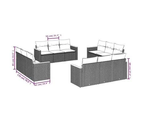 Sodo Komplektas Su Pagalvėlėmis, 12 Dalių, Pilkas, Poliratanas