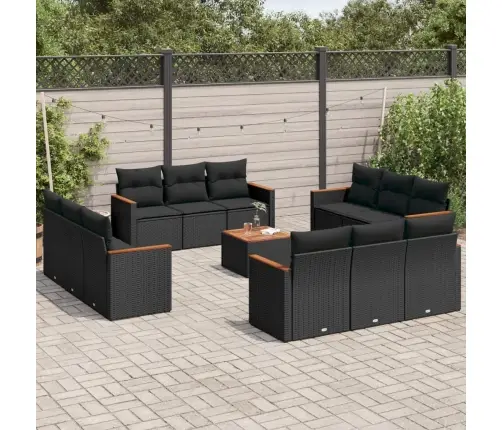 13-Daļīgs Dārza Dīvāna Komplekts Ar Matračiem, Pe Rotangpalma Vidaxl