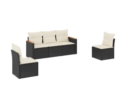 5-Osaline Aiadiivanikomplekt Patjadega, Must, Polürotang