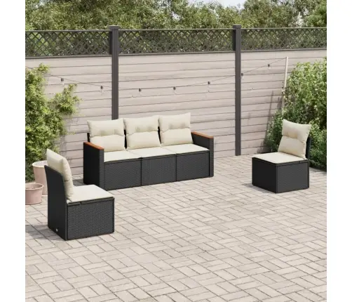 5-Osaline Aiadiivanikomplekt Patjadega, Must, Polürotang