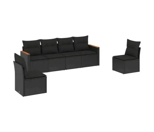 6-Osaline Aiadiivani Komplekt Patjadega, Must, Polürotang