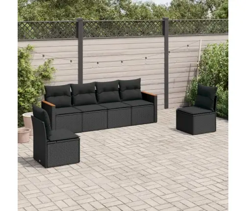 6-Osaline Aiadiivani Komplekt Patjadega, Must, Polürotang