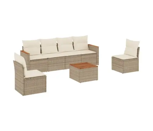 7-Osaline Aiadiivani Komplekt Patjadega, Beež, Polürotang