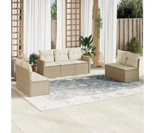 7-Osaline Aiadiivani Komplekt Patjadega, Beež, Polürotang