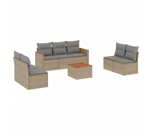 8-Osaline Aiadiivani Komplekt Patjadega, Beež, Polürotang