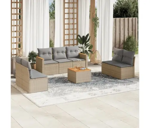 8-Osaline Aiadiivani Komplekt Patjadega, Beež, Polürotang