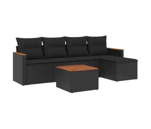 6-Osaline Aiadiivani Komplekt Patjadega, Must, Polürotang