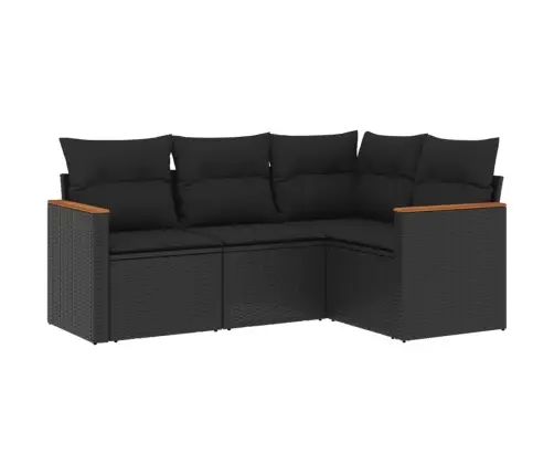 4-Osaline Aiadiivani Komplekt Patjadega, Must, Polürotang