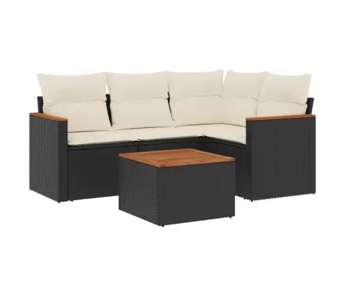 5-Daļīgs Dārza Dīvāna Komplekts Ar Matračiem, Pe Rotangpalma Vidaxl