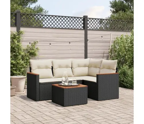 5-Daļīgs Dārza Dīvāna Komplekts Ar Matračiem, Pe Rotangpalma Vidaxl