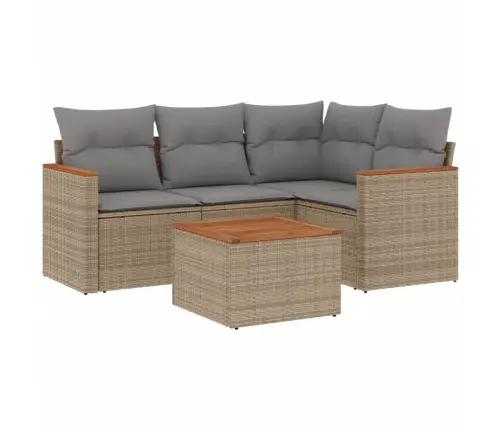 5-Osaline Aiadiivani Komplekt Patjadega, Beež, Polürotang