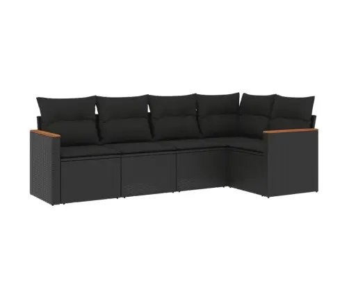 5-Daļīgs Dārza Dīvāna Komplekts Ar Matračiem, Pe Rotangpalma Vidaxl