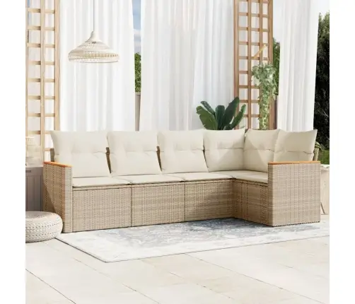 5-Osaline Aiadiivani Komplekt Patjadega, Beež, Polürotang