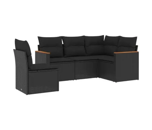 5-Daļīgs Dārza Dīvāna Komplekts Ar Matračiem, Pe Rotangpalma Vidaxl