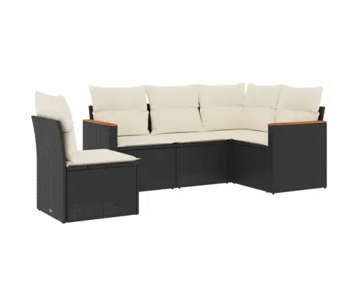 5-Daļīgs Dārza Dīvāna Komplekts Ar Matračiem, Pe Rotangpalma Vidaxl