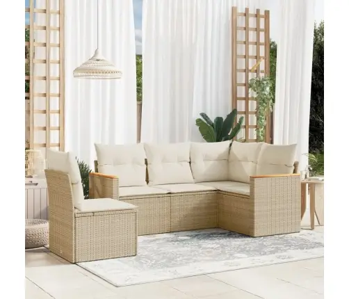 5-Osaline Aiadiivani Komplekt Patjadega, Beež, Polürotang