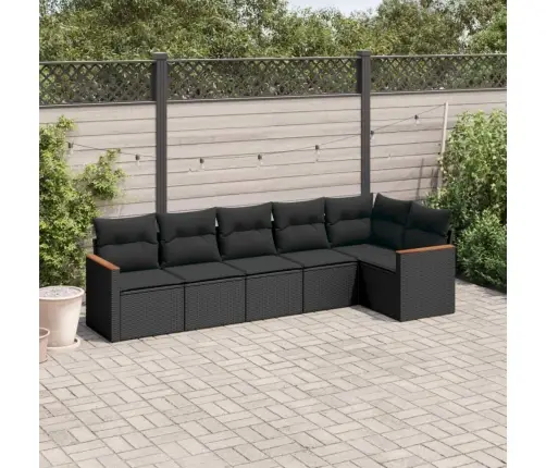 6-Osaline Aiadiivani Komplekt Patjadega, Must, Polürotang