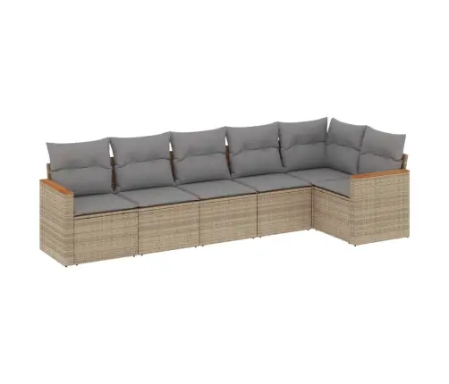 6-Osaline Aiadiivani Komplekt Patjadega, Beež, Polürotang