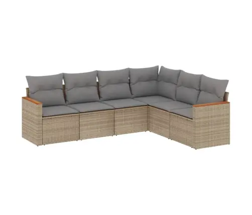 6-Osaline Aiadiivani Komplekt Patjadega, Beež, Polürotang