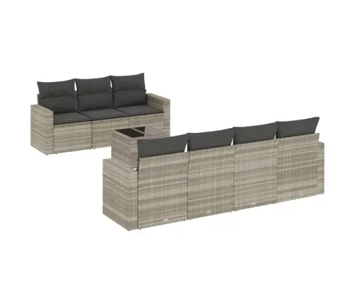 Sodo Komplektas Su Pagalvėlėmis, 8 Dalių, Pilkas, Poliratanas