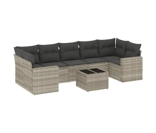 8-Osaline Aiadiivani Komplekt Patjadega, Helehall, Polürotang