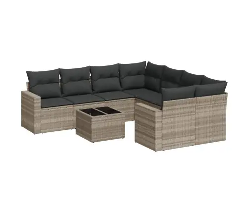 9-Osaline Aiadiivani Komplekt Patjadega, Helehall, Polürotang