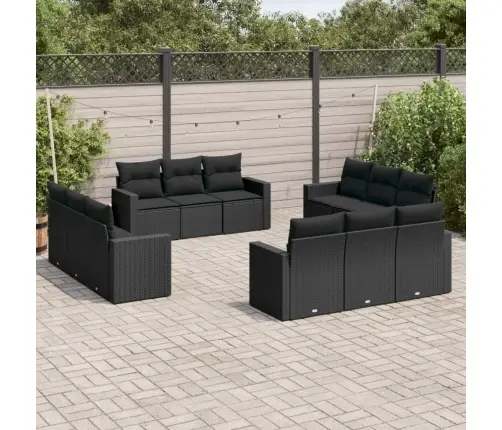 12-Osaline Aiadiivani Komplekt Patjadega, Must, Polürotang