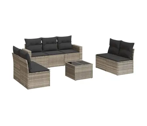 Sodo Komplektas Su Pagalvėlėmis, 8 Dalių, Pilkas, Poliratanas