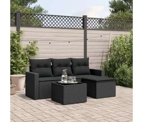 5-Daļīgs Dārza Dīvāna Komplekts Ar Matračiem, Pe Rotangpalma Vidaxl