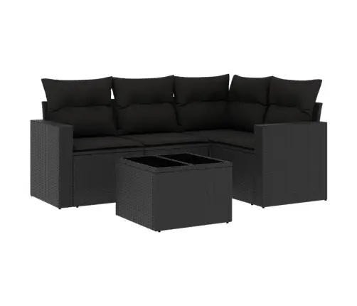 5-Daļīgs Dārza Dīvāna Komplekts Ar Matračiem, Pe Rotangpalma Vidaxl