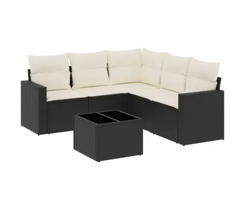 6-Daļīgs Dārza Dīvāna Komplekts, Matrači, Melna Pe Rotanpalma Vidaxl