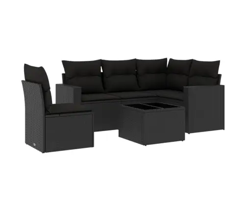 6-Osaline Aiadiivani Komplekt Patjadega, Must, Polürotang