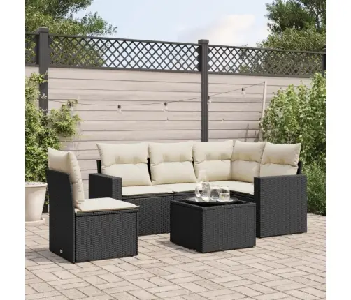 6-Osaline Aiadiivani Komplekt Patjadega, Must, Polürotang