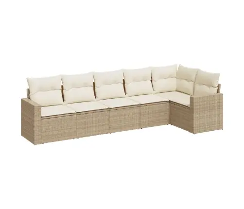 Sofos Komplektas Su Pagalvėlėmis, 6 Dalių, Smėlio, Poliratanas