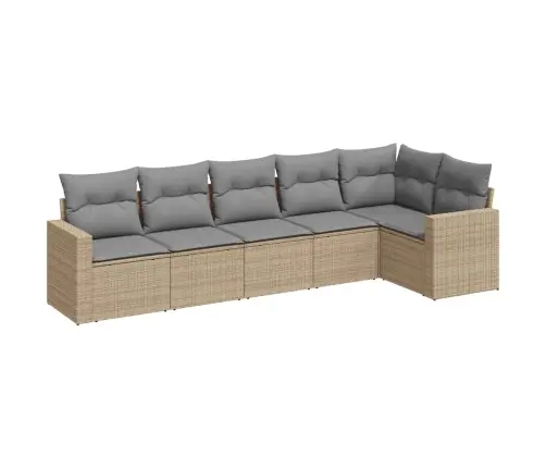 6-Osaline Aiadiivani Komplekt Patjadega, Beež, Polürotang