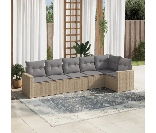 6-Osaline Aiadiivani Komplekt Patjadega, Beež, Polürotang