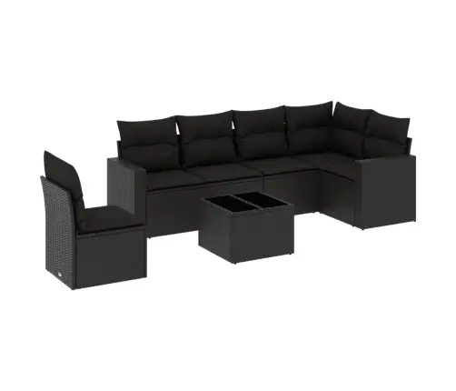 7-Osaline Aiadiivani Komplekt Patjadega, Must, Polürotang